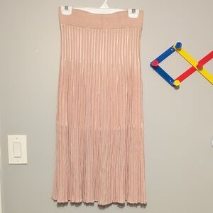 H&M Light Pink Pleated Maxi Skirt